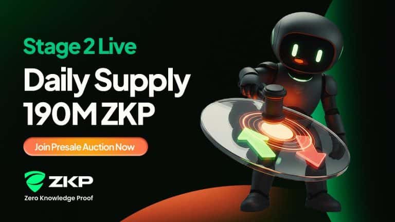 ZKP Crypto Presale Auction Moves Into Stage II: Daily Supply Now Locked at 190M Tokens