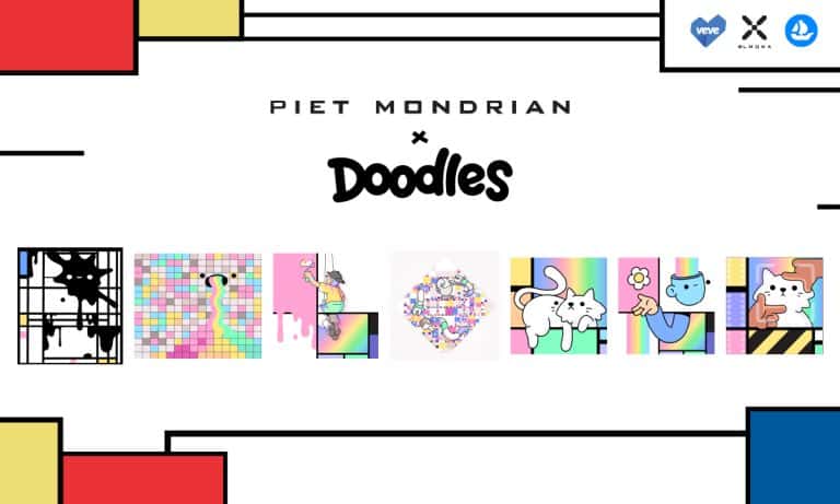 Piet Mondrian x Doodles: Five Iconic Masterworks Reimagined as Digital Collectibles & Art Prints