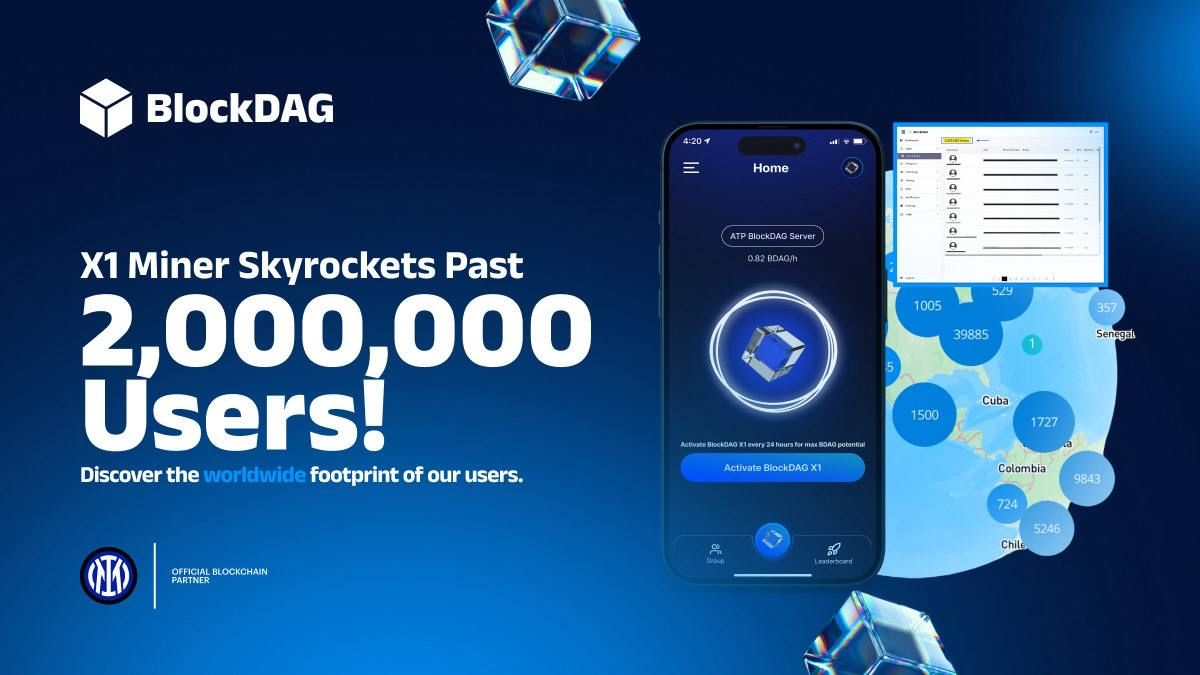 BlockDAG Hits 2M X1 App Users While Solana Seeks $500M & XRP Dips